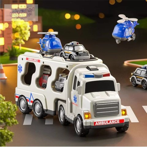 Zestaw laweta autka ambulans straż tir policja dźwięk światło SX600-21A Zestaw laweta autka ambulans straż tir policja dźwięk światło SX600-21A
