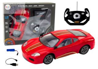 Auto Sportowe Zdalnie Sterowane Na Pilota 1:16 R/C Czerwone