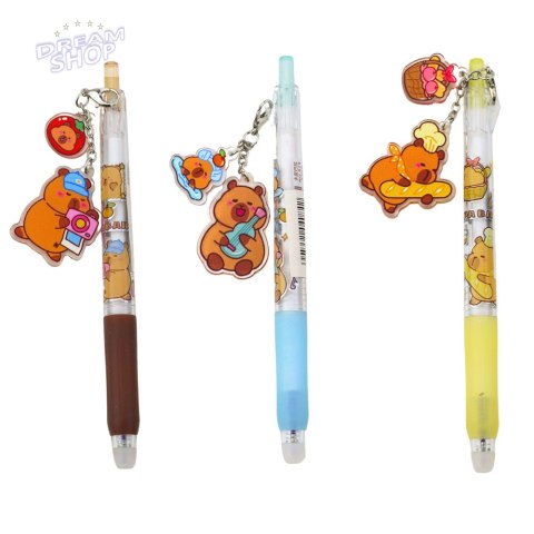 Długopis Żelowy Kapibara Brelok Niebieski Tusz 14,5cm Mix Długopis Żelowy Kapibara Brelok Niebieski Tusz 14,5cm Mix