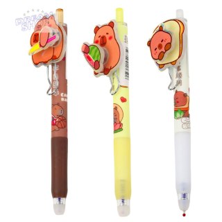 Długopis Żelowy Kapibara Z Obrotowym Elementem Niebieski Tusz 14,5cm Mix