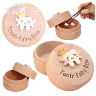 Drewniane Pudełko Na Zęby Mleczne Dla Dzieci Z Grawerem Tooth Fairy Box