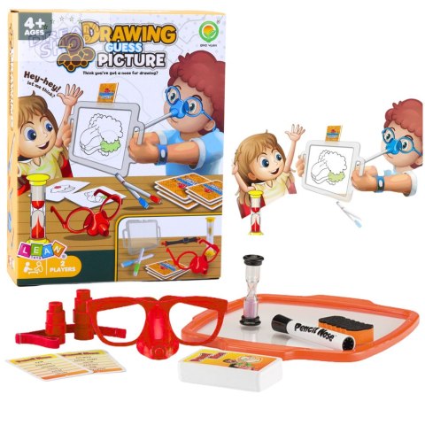 Gra Rodzinna Kalambury Narysuj i Zgadnij Obrazek Malowanie Nosem