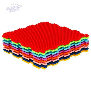 Mata sensoryczna puzzle montessori do masażu stóp 8 elementów kolorowe