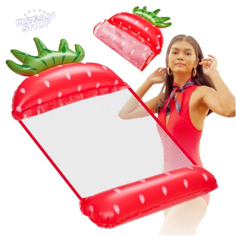 Materac dmuchany plażowy hamak wodny leżak fotel krzesło do pływania basenu truskawka Materac dmuchany plażowy hamak wodny leżak fotel krzesło do pływania basenu truskawka