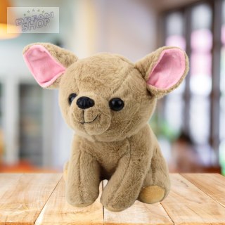 Pluszowa Maskotka Przytulanka Mały Piesek Chihuahua Beżowy 22cm