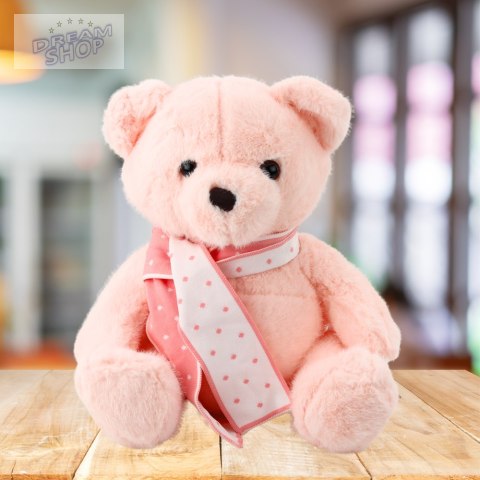 Pluszowa Maskotka Przytulanka Miś Z Szalikiem Różowy 35cm Pluszowa Maskotka Przytulanka Miś Z Szalikiem Różowy 35cm
