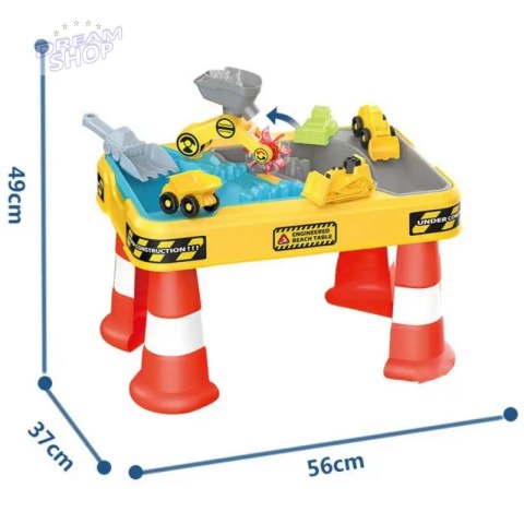 WOOPIE Stolik Wodny 2w1 Piaskownica Plac Budowy + 4 Autka 12el. WOOPIE Stolik Wodny 2w1 Piaskownica Plac Budowy + 4 Autka 12el.