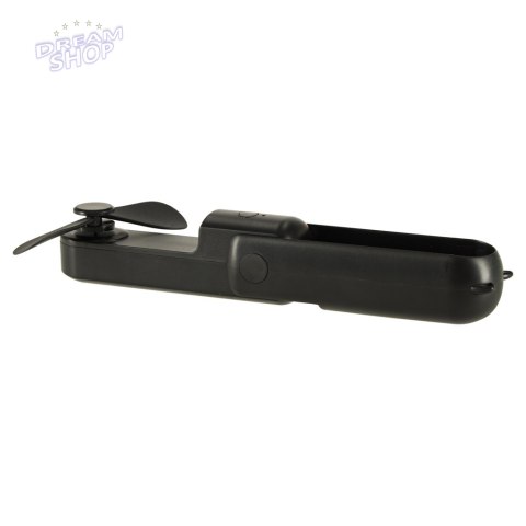 Wiatrak biurkowy wentylator mini ręczny składany wiatraczek przenośny USB czarny