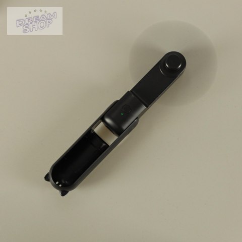 Wiatrak biurkowy wentylator mini ręczny składany wiatraczek przenośny USB czarny