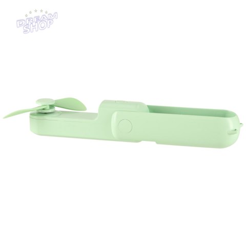 Wiatrak biurkowy wentylator mini ręczny składany wiatraczek przenośny USB zielony