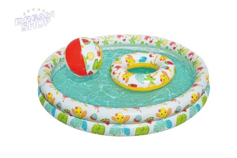 Zestaw Dmuchany Basen 3w1 Piłka Koło 122 x 20 cm Bestway 51124 Zestaw Dmuchany Basen 3w1 Piłka Koło 122 x 20 cm Bestway 51124