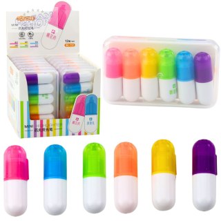 Zestaw Mini Zakreślacze W Etui Intensywne Kolory 6szt