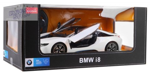BMW i8 białe RASTAR model 1:14 Zdalnie sterowane auto + pilot 2,4 GHz BMW i8 białe RASTAR model 1:14 Zdalnie sterowane auto + pilot 2,4 GHz