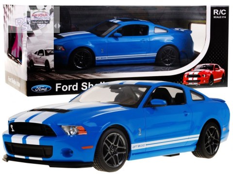 Ford Shelby Mustang GT500 niebieski RASTAR model 1:14 Zdalnie sterowane auto + pilot Ford Shelby Mustang GT500 niebieski RASTAR model 1:14 Zdalnie sterowane auto + pilot