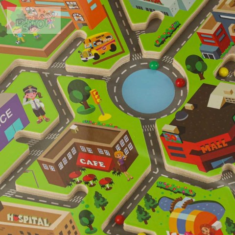 Gra labirynt magnetyczna planszowa drewniana do podróży duże miasto 2 graczy Gra labirynt magnetyczna planszowa drewniana do podróży duże miasto 2 graczy
