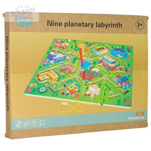 Gra labirynt magnetyczna planszowa drewniana do podróży duże miasto 2 graczy Gra labirynt magnetyczna planszowa drewniana do podróży duże miasto 2 graczy