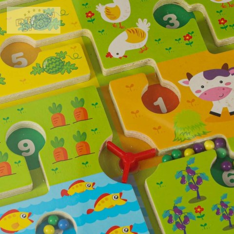 Gra labirynt magnetyczna planszowa drewniana do podróży farma 2 graczy Gra labirynt magnetyczna planszowa drewniana do podróży farma 2 graczy