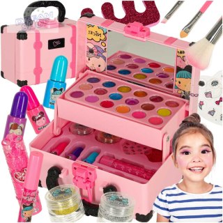 Kuferek zestaw kosmetyków do makijażu i paznokci makeup kosmetyki cienie lakiery walizka