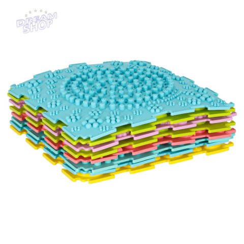 Mata sensoryczna puzzle montessori do masażu stóp 8 elementów pastelowe Mata sensoryczna puzzle montessori do masażu stóp 8 elementów pastelowe