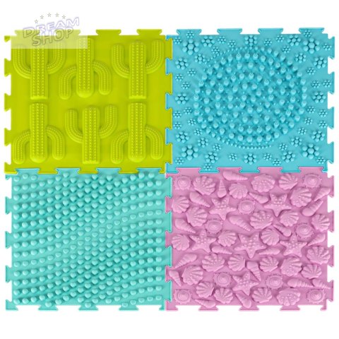 Mata sensoryczna puzzle montessori do masażu stóp 8 elementów pastelowe Mata sensoryczna puzzle montessori do masażu stóp 8 elementów pastelowe