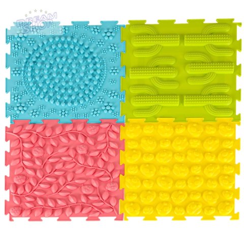 Mata sensoryczna puzzle montessori do masażu stóp 8 elementów pastelowe Mata sensoryczna puzzle montessori do masażu stóp 8 elementów pastelowe