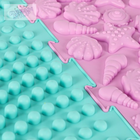 Mata sensoryczna puzzle montessori do masażu stóp 8 elementów pastelowe Mata sensoryczna puzzle montessori do masażu stóp 8 elementów pastelowe
