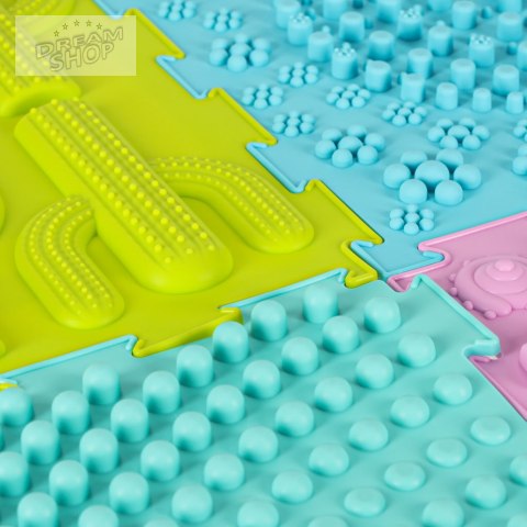 Mata sensoryczna puzzle montessori do masażu stóp 8 elementów pastelowe Mata sensoryczna puzzle montessori do masażu stóp 8 elementów pastelowe