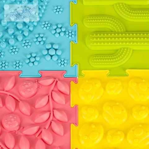 Mata sensoryczna puzzle montessori do masażu stóp 8 elementów pastelowe Mata sensoryczna puzzle montessori do masażu stóp 8 elementów pastelowe