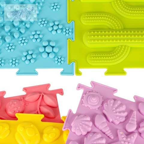 Mata sensoryczna puzzle montessori do masażu stóp 8 elementów pastelowe Mata sensoryczna puzzle montessori do masażu stóp 8 elementów pastelowe