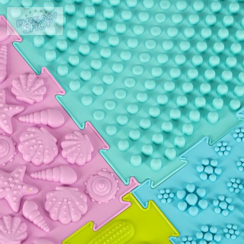 Mata sensoryczna puzzle montessori do masażu stóp 8 elementów pastelowe Mata sensoryczna puzzle montessori do masażu stóp 8 elementów pastelowe
