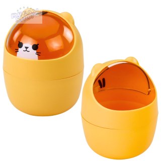 Mini Kosz Miś Na Biurko Stolik Pomarańczowy 1L 16cm