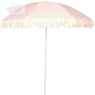 PARASOL PLAŻOWO OGRODOWY Z FRĘDZLAMI 174CM CZERWONY