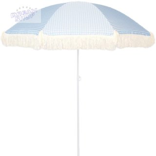 PARASOL PLAŻOWO OGRODOWY Z FRĘDZLAMI 174CM NIEBIESKI