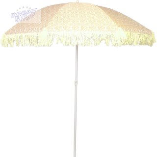 PARASOL PLAŻOWO OGRODOWY Z FRĘDZLAMI 174CM ŻÓŁTY