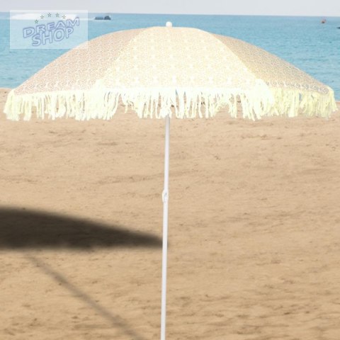 PARASOL PLAŻOWO OGRODOWY Z FRĘDZLAMI 174CM ŻÓŁTY PARASOL PLAŻOWO OGRODOWY Z FRĘDZLAMI 174CM ŻÓŁTY
