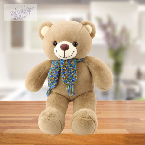 Pluszowa Maskotka Przytulanka Miś Kolorowy Szalik Wełniany Brązowy 55cm Pluszowa Maskotka Przytulanka Miś Kolorowy Szalik Wełniany Brązowy 55cm