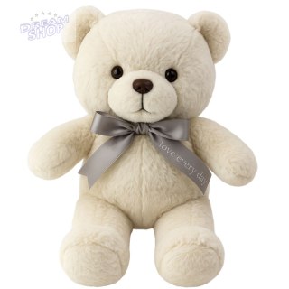 Pluszowa Maskotka Przytulanka Miś Z Kokardą Happy Every Day Biały 55cm
