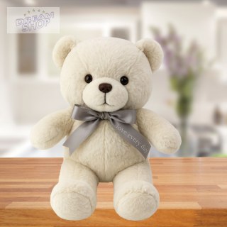 Pluszowa Maskotka Przytulanka Miś Z Kokardą Happy Every Day Biały 55cm