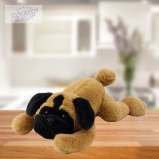 Pluszowa Maskotka Przytulanka Pies Mops Leżący Brązowy 40cm