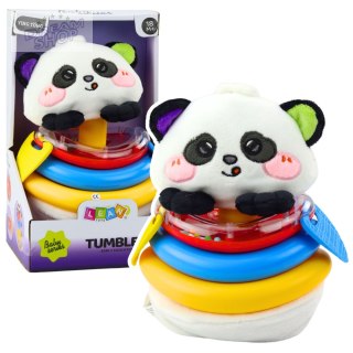 Zabawka Sensoryczna Tumbler Panda Piramidka Bujana Gryzaki Grzechotka