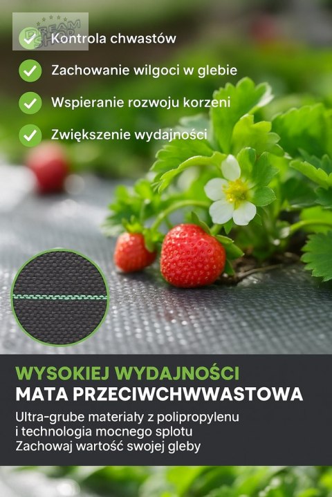 Agrotkanina czarna 1,1x100m UV 135g antychwastowa agrowłóknina + kotwy Agrotkanina czarna 1,1x100m UV 135g antychwastowa agrowłóknina + kotwy