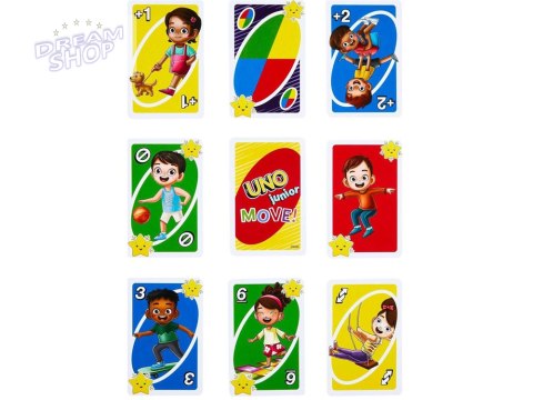 Karty do gry UNO Junior Move Gra karciana dla dzieci GR0776 Karty do gry UNO Junior Move Gra karciana dla dzieci GR0776