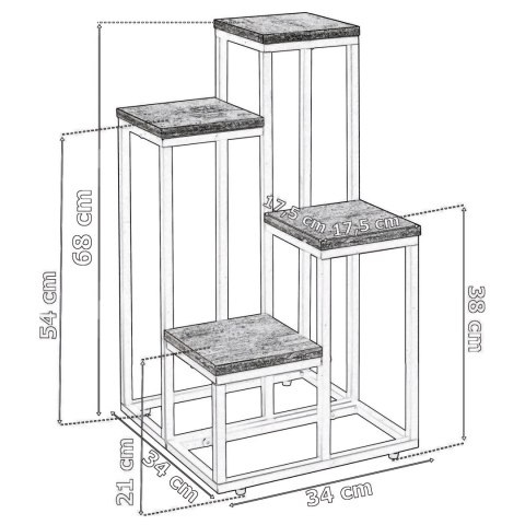 Kwietnik stojący MOGREN czarny marmur