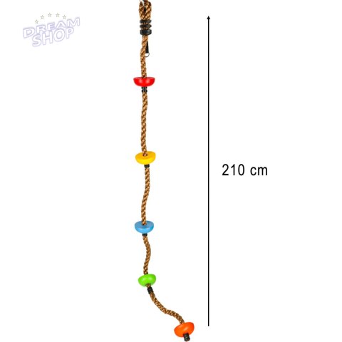 Lina do wspinaczki huśtawka sznur wspinaczkowy z węzłami platformami 200cm Lina do wspinaczki huśtawka sznur wspinaczkowy z węzłami platformami 200cm