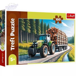 Puzzle Trefl 100 elementów Ciągnik leśny 16493