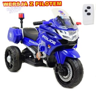 SZYBKI MOTOR POLICYJNY Z KOGUTEM, MIĘKKIE KOŁA, DŹWIĘKI, DWA SILNIKI, PILOT/NT5188