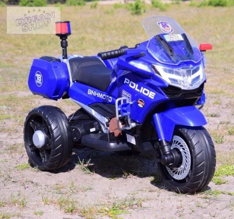 SZYBKI MOTOR POLICYJNY Z KOGUTEM, MIĘKKIE KOŁA, DŹWIĘKI, DWA SILNIKI, PILOT/NT5188