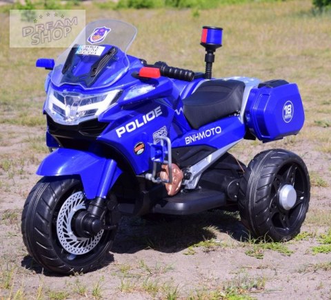 SZYBKI MOTOR POLICYJNY Z KOGUTEM, MIĘKKIE KOŁA, DŹWIĘKI, DWA SILNIKI, PILOT/NT5188