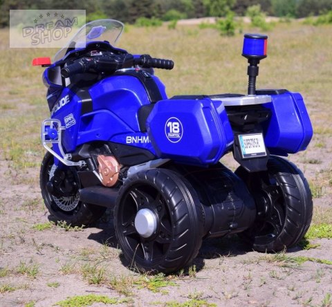 SZYBKI MOTOR POLICYJNY Z KOGUTEM, MIĘKKIE KOŁA, DŹWIĘKI, DWA SILNIKI, PILOT/NT5188