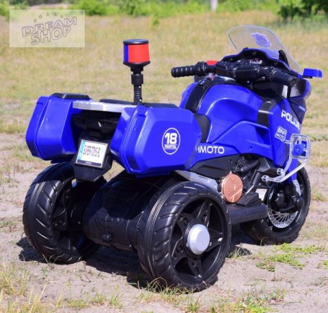 SZYBKI MOTOR POLICYJNY Z KOGUTEM, MIĘKKIE KOŁA, DŹWIĘKI, DWA SILNIKI, PILOT/NT5188